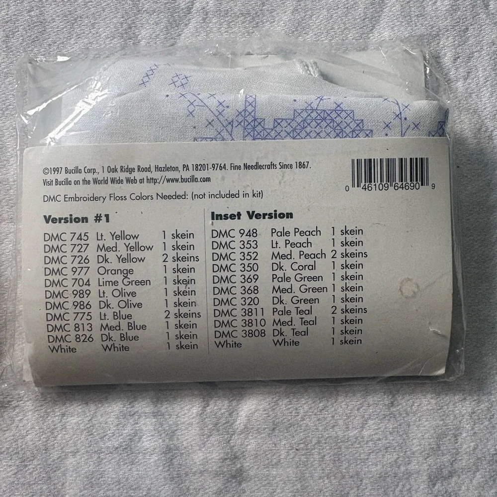 Vintage Bucilla Special Edition stamped needlework table runner kits.